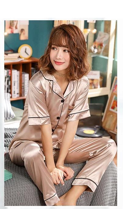 Pyjama Satin Rose Gold Femme - Image 3