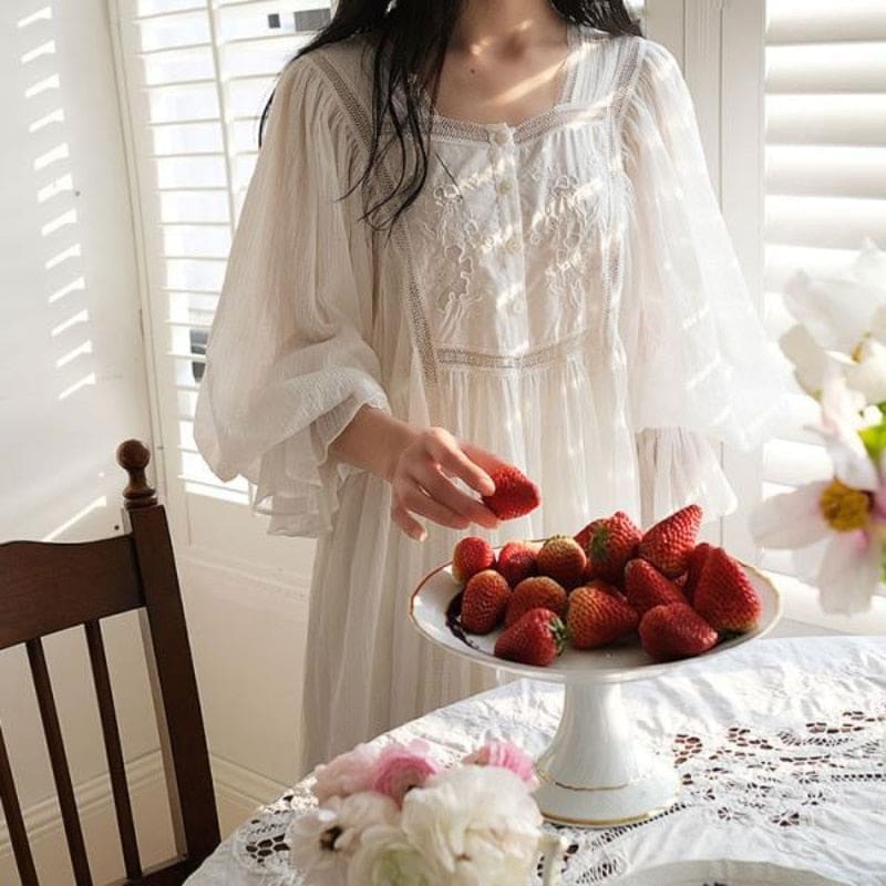 Robe de Chambre Longue Femme en Coton - Image 3