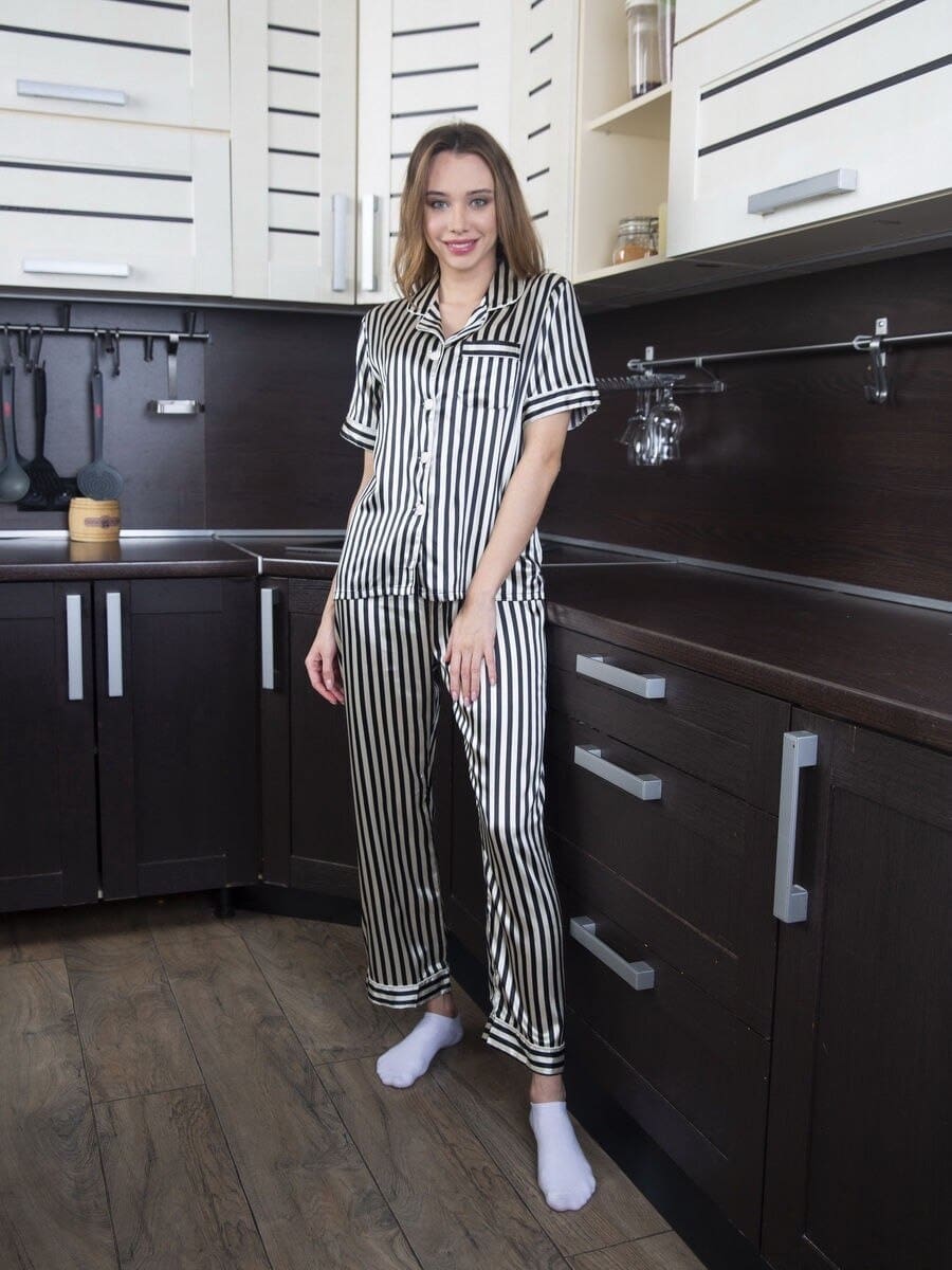 Pyjama Satin À Rayures - Image 4