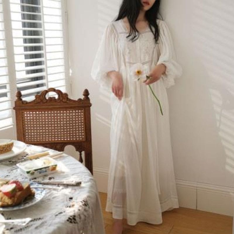 Robe de Chambre Longue Femme en Coton - Image 4