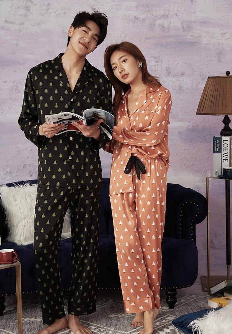 Pyjama Satin Femme Sapin - Image 7