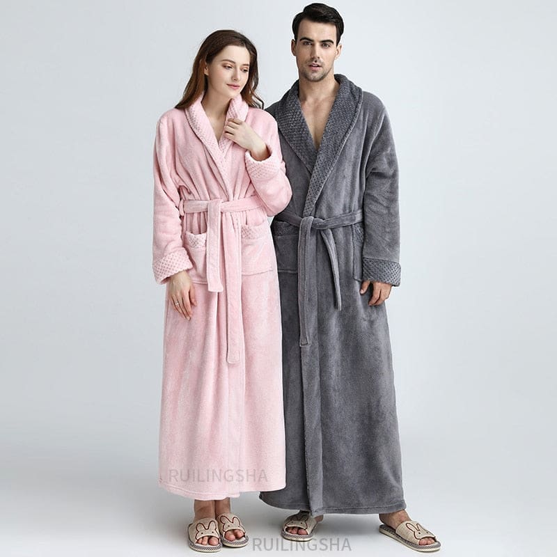 Peignoir de Bain Homme Gris Long - Image 3