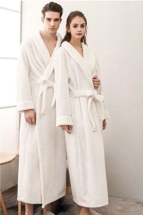 Peignoir Homme Nid d'Abeille Blanc - Image 4