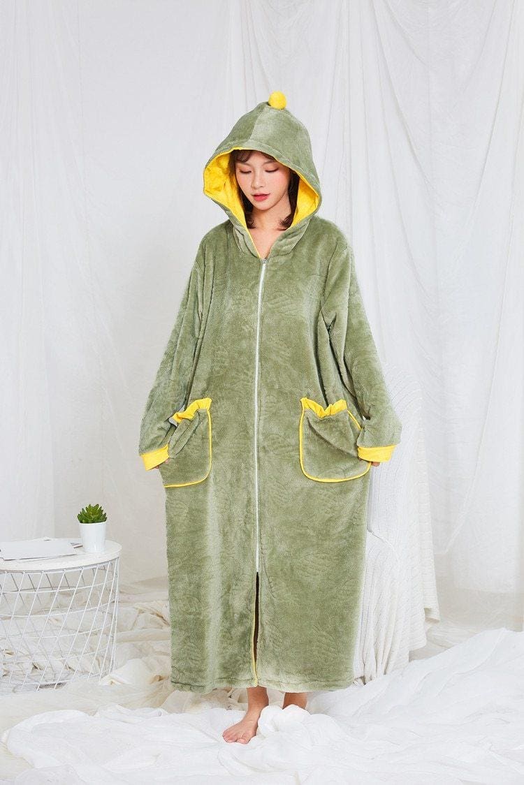 Robe de Chambre Polaire Verte - Image 4