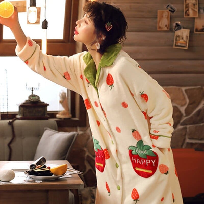 robe de chambre d'été boutonnée - Image 4