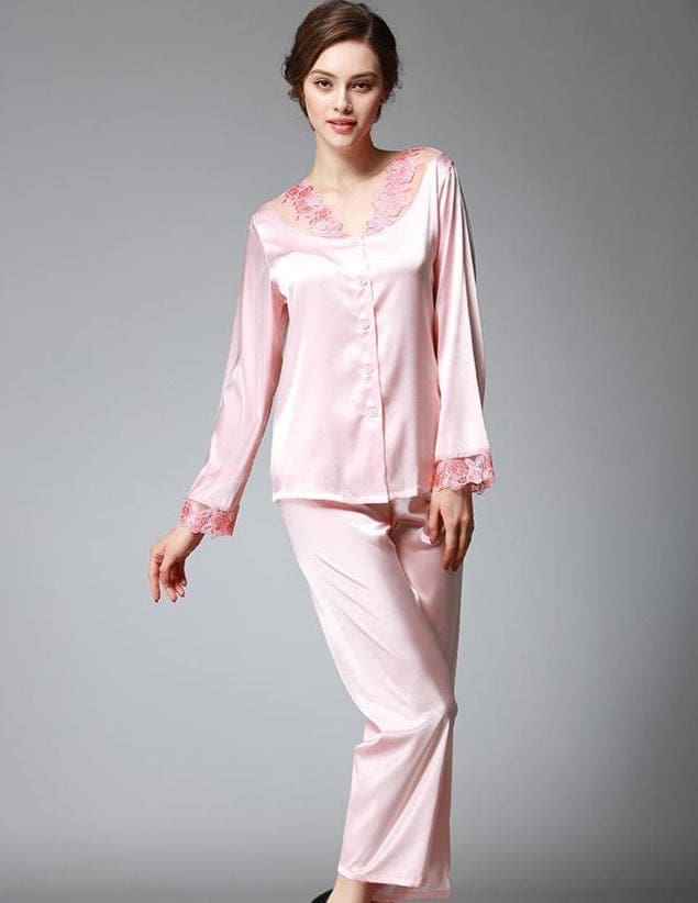 Pyjama Satin Léger Rose - Image 3