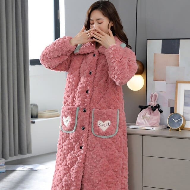 Robe de Chambre Rose Femme-Peignoir Avenue