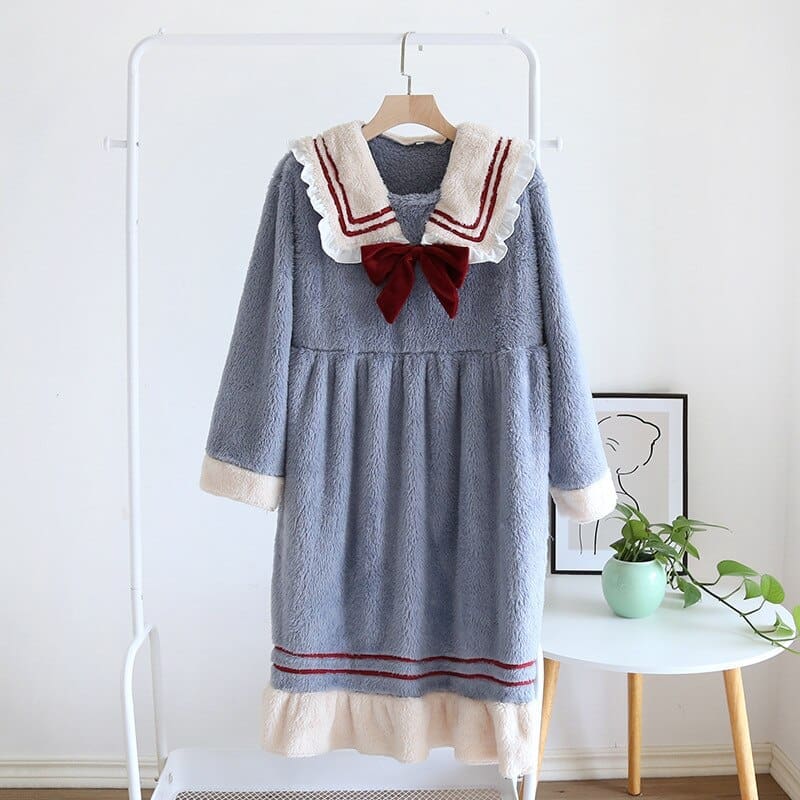 Robe de Chambre Courte Bleu